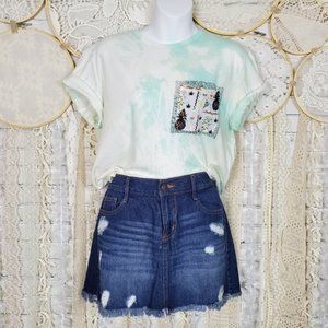 Aqua Pineapple Bleached Short Sleeve Shirt